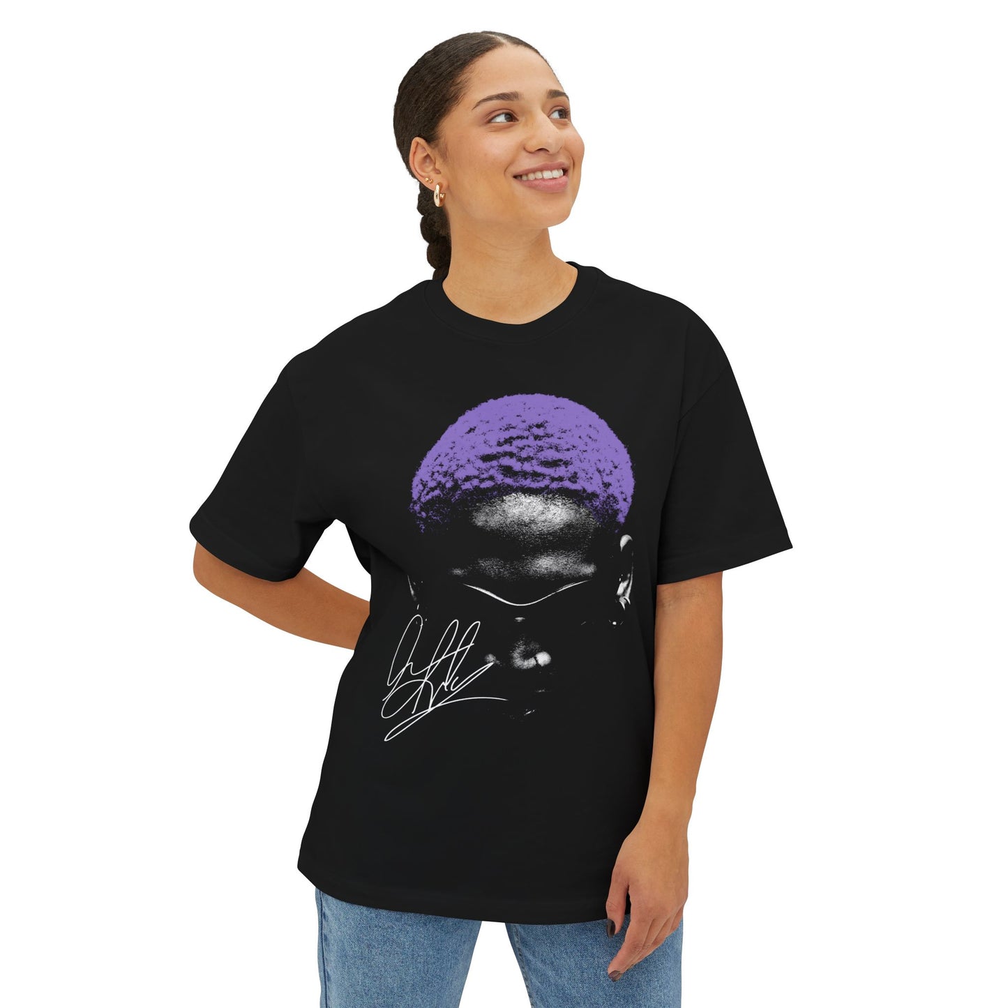 Rodman Purple Hair Boxy Tee
